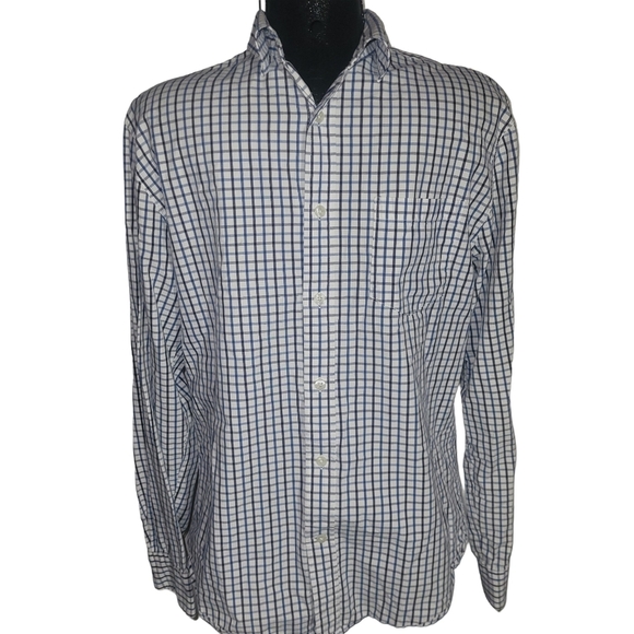 Roots Canada White And Blue Checkered Shirt M - Picture 1 of 6
